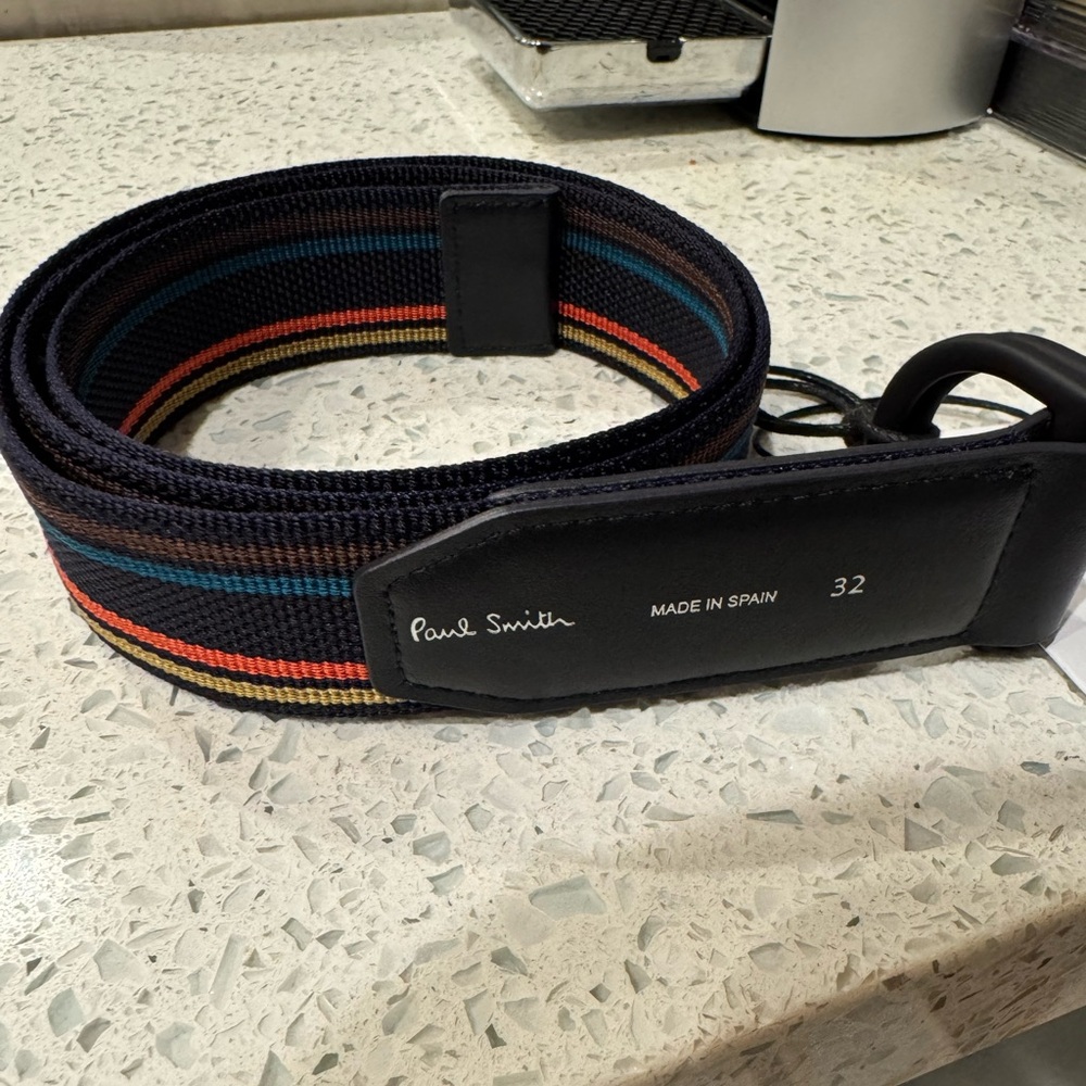 Paul Smith Webbing Stripe D-Ring Belt - Picture 2 of 5